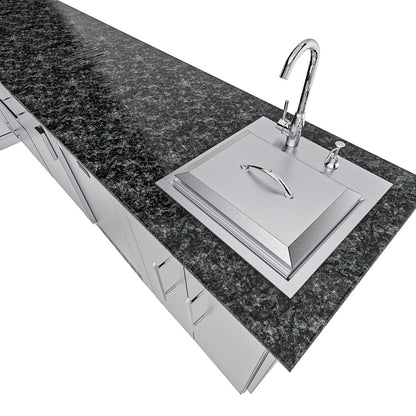 Sunstone Rancher L-Shaped Steel Outdoor Kitchen Package