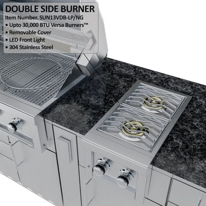 Sunstone Savanna 16′ Outdoor Kitchen Island Package with 60° Angle