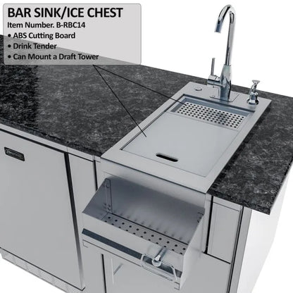 Sunstone Savanna 16′ Outdoor Kitchen Island Package with 60° Angle