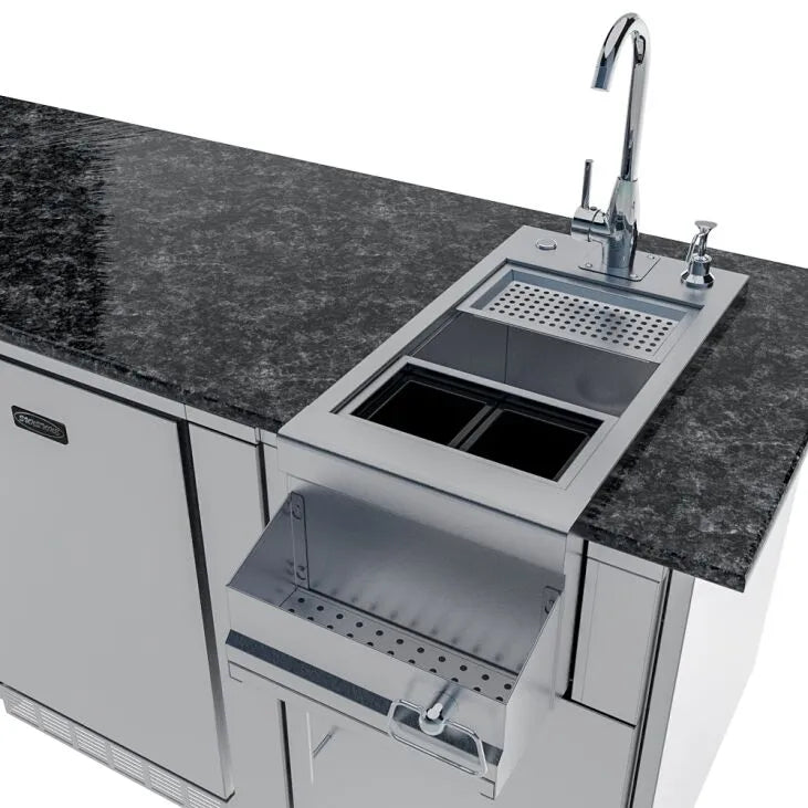 Sunstone Savanna 16′ Outdoor Kitchen Island Package with 60° Angle