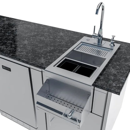 Sunstone Savanna 16′ Outdoor Kitchen Island Package with 60° Angle