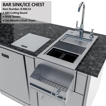 Sunstone Savanna 16′ Outdoor Kitchen Island Package with 60° Angle