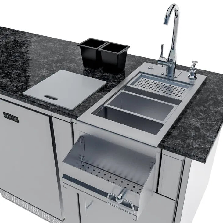 Sunstone Savanna 16′ Outdoor Kitchen Island Package with 60° Angle