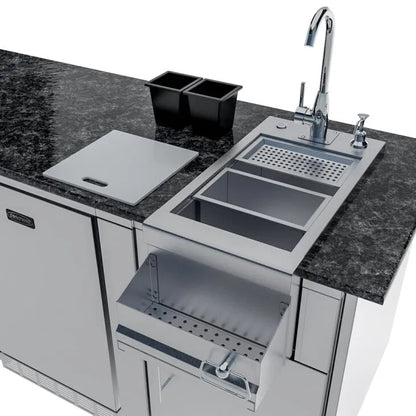Sunstone Savanna 16′ Outdoor Kitchen Island Package with 60° Angle