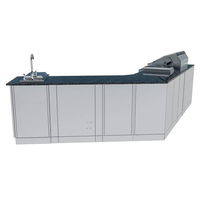 Sunstone Savanna 16′ Outdoor Kitchen Island Package with 60° Angle