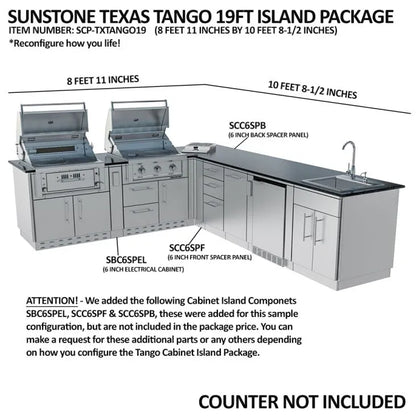 Sunstone Texas Tango 19′ Outdoor Kitchen Island Package