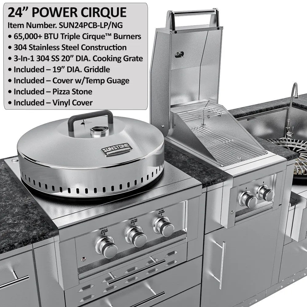 Sunstone TexCajun 9′ Cajun Specialty Outdoor Kitchen Island Package
