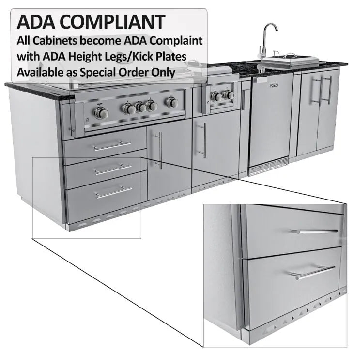 Sunstone Brazos 9′ Outdoor Kitchen Island Package