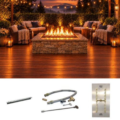 Warming Trends Universal Gas Fire Pit Insert Kit for 32" x 17.5" Rectangular Opening