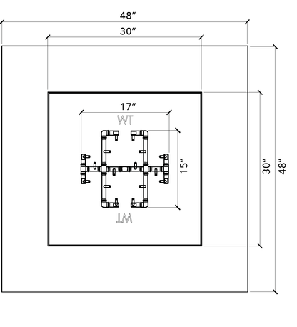 Warming Trends Ready-to-Finish square fire pit kit, 48" x 48" (FS4848)
