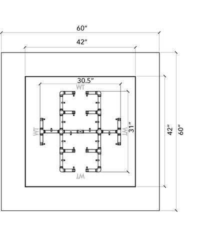 Warming Trends Ready-to-Finish square fire pit kit, 60" x 60" (FS6060)
