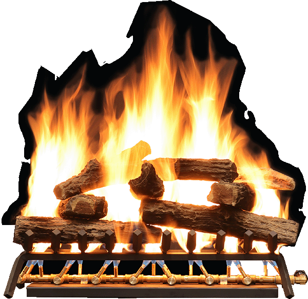 Warming Trends gas outdoor fireplace with CROSSFIRE burner