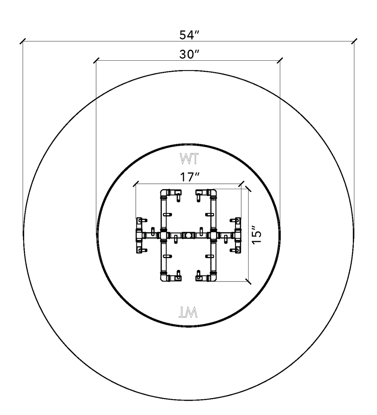 Warming Trends Ready-to-Finish round fire pit kit, 54" Diameter (FC54)