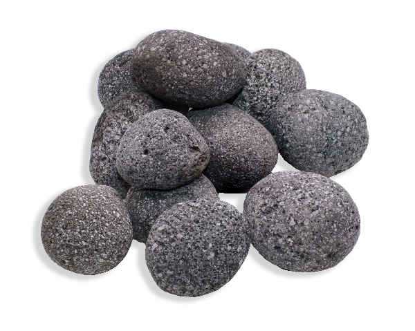 Warming Trends rolled lava rock, gray and black stones