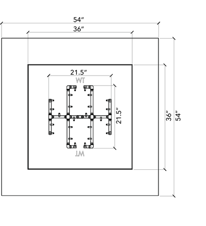 Warming Trends Ready-to-Finish square fire pit kit, 54" x 54" (FS5454)