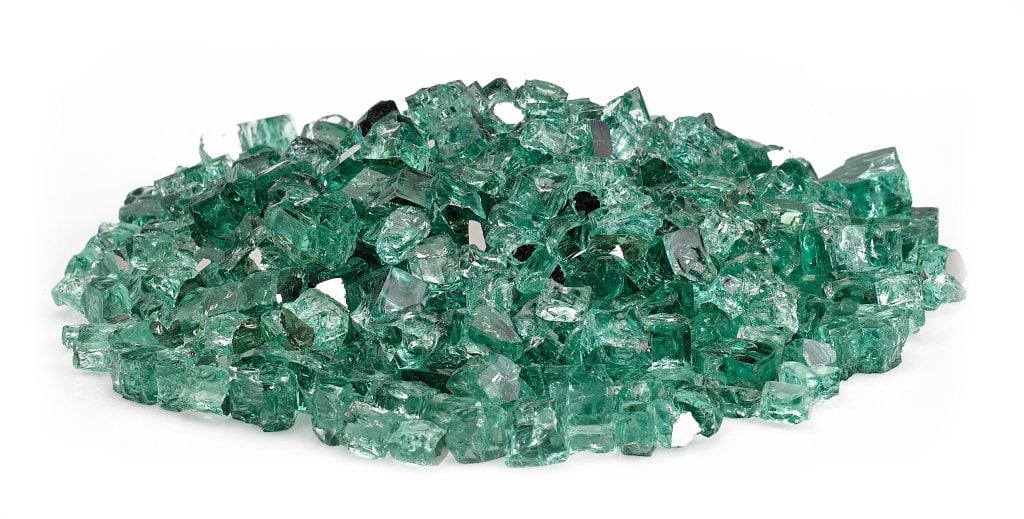 Warming Trends 1/2" Reflective Fire Glass, Evergreen