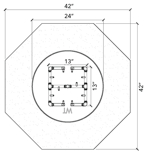 Warming Trends Ready-to-Finish octagonal fire pit kit, 42" Across (FO42)