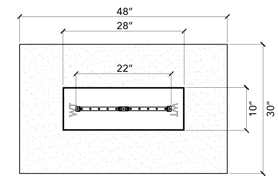 Warming Trends Ready-to-Finish rectangular fire pit kit, 48" x 30" linear burner (FR4830)