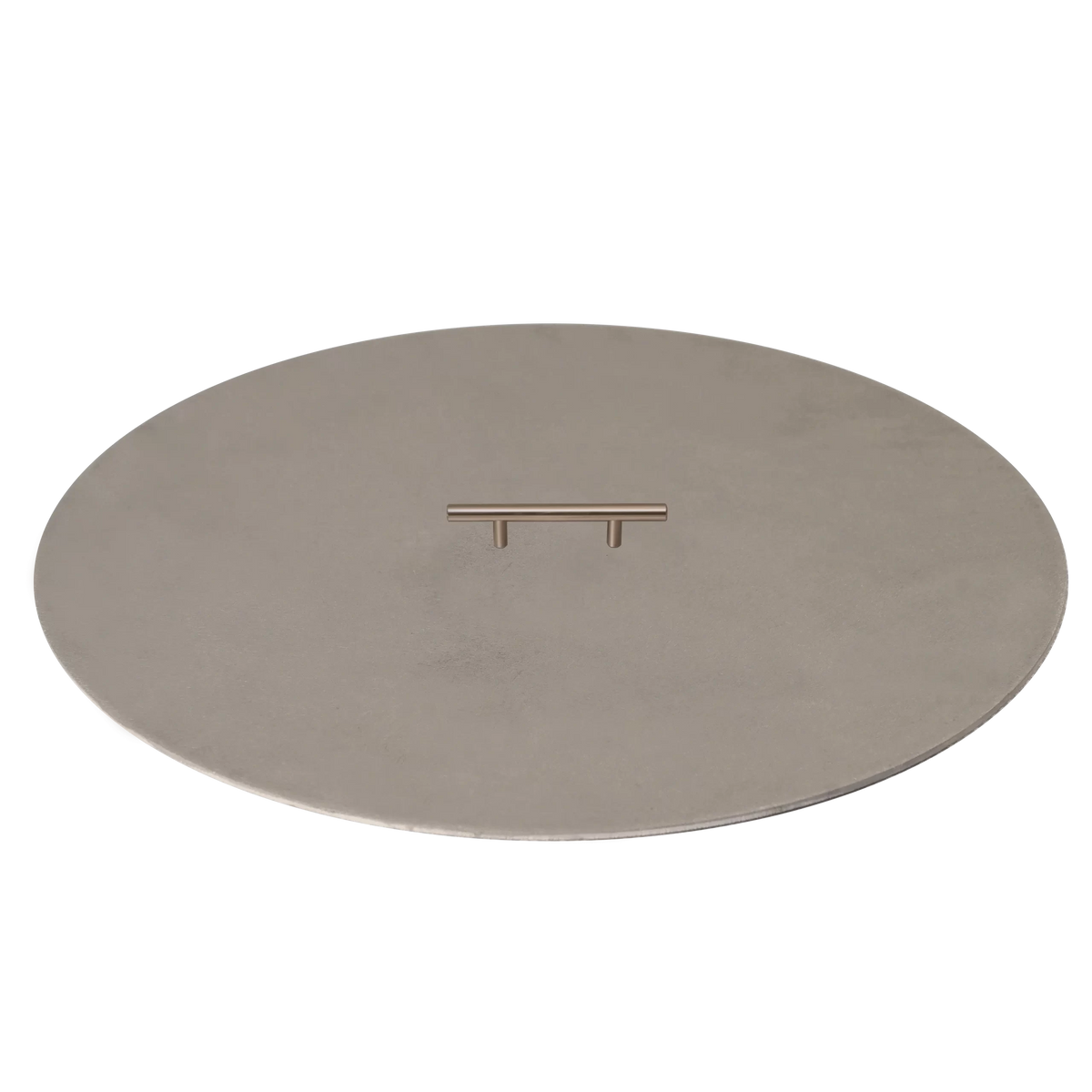 Warming Trends circular brushed aluminum fire pit cover