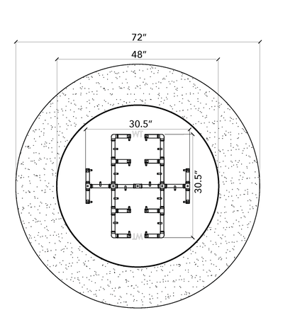 Warming Trends Ready-to-Finish round fire pit kit, 72" Diameter (FC72)