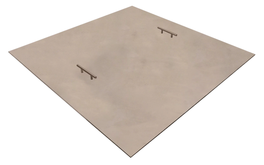 Warming Trends square brushed aluminum fire pit cover
