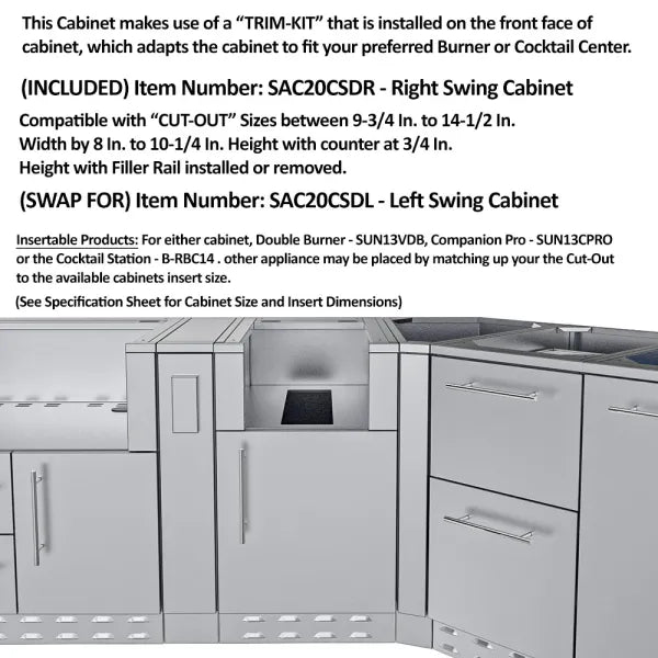 Sunstone Big-Texan 21' Cabinet Frame & Kit (No Appliances)