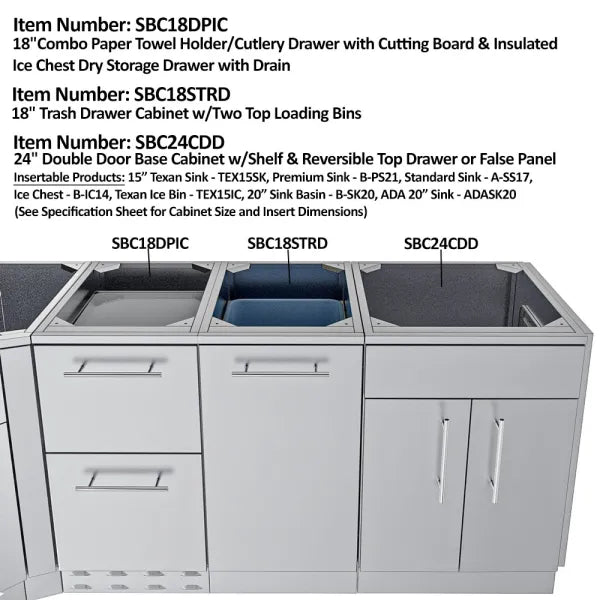 Sunstone Big-Texan 21' Cabinet Frame & Kit (No Appliances)