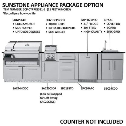 Sunstone Cypress 11'6" Cabinet Frame & Kit (No Appliances)