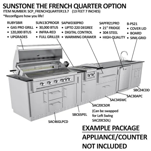 Sunstone French Quarter 13'7" Cabinet Frame & Kit (No Appliances)