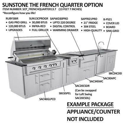 Sunstone French Quarter 13'7" Cabinet Frame & Kit (No Appliances)