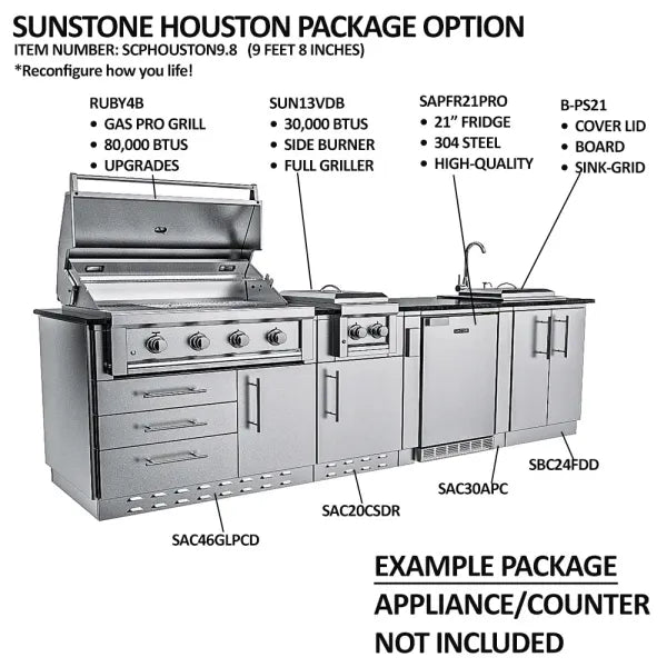 Sunstone Houston 9'8" Cabinet Frame & Kit (No Appliances)
