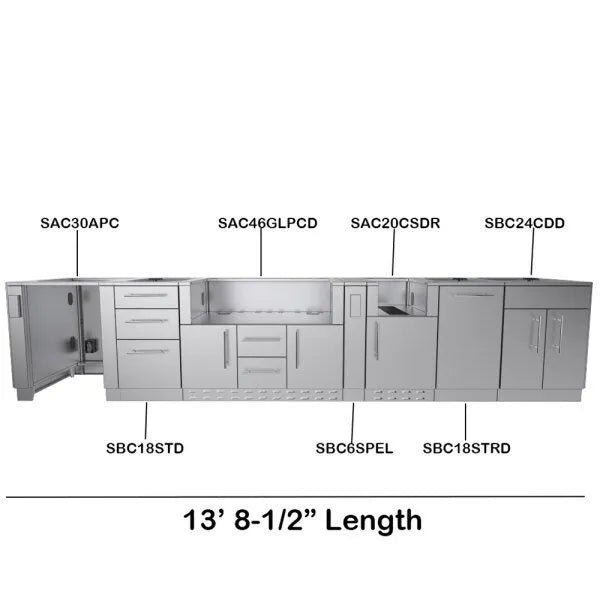Sunstone Dallas 14' Cabinet Frame & Kit (No Appliances)