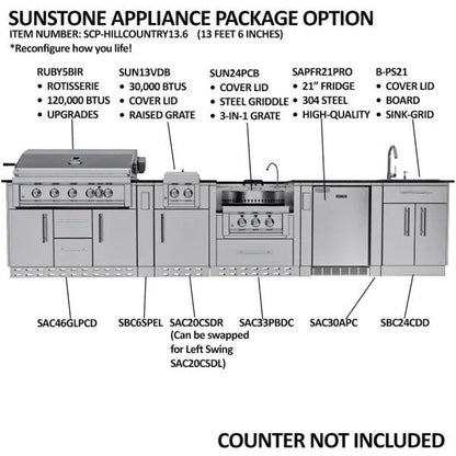 Sunstone Galley 10'8" Cabinet Frame & Kit (No Appliances)