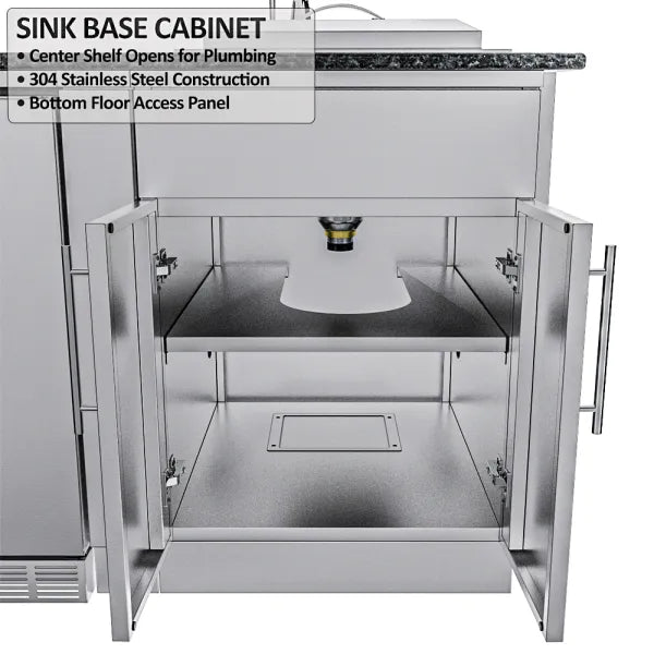 Sunstone Alamo 10′ Hybrid Grill Outdoor Kitchen Island Package with Hybrid Grill