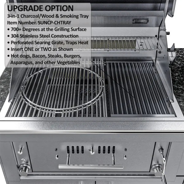 Sunstone Alamo 10′ Hybrid Grill Outdoor Kitchen Island Package with Hybrid Grill