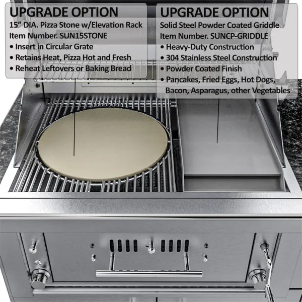 Sunstone Alamo 10′ Hybrid Grill Outdoor Kitchen Island Package with Hybrid Grill