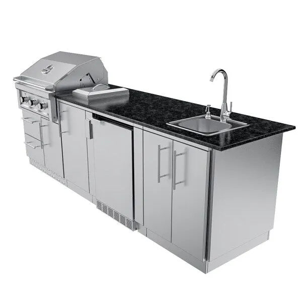 Sunstone Brazos 9′ Outdoor Kitchen Island Package