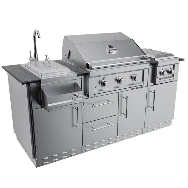 Sunstone Caprice 6.4′ Grill & Bar Sink Outdoor Island Package