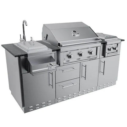 Sunstone Caprice 6.4′ Grill & Bar Sink Outdoor Island Package