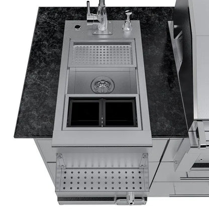 Sunstone Caprice 6.4′ Grill & Bar Sink Outdoor Island Package