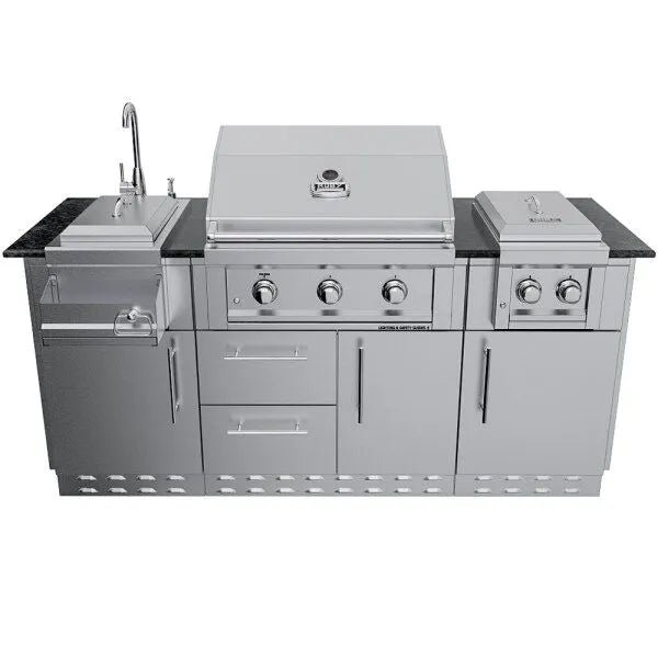 Sunstone Caprice 6.4′ Grill & Bar Sink Outdoor Island Package