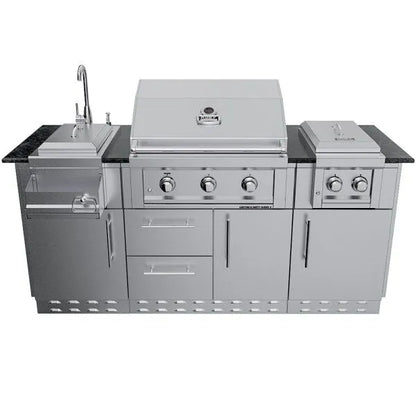 Sunstone Caprice 6.4′ Grill & Bar Sink Outdoor Island Package