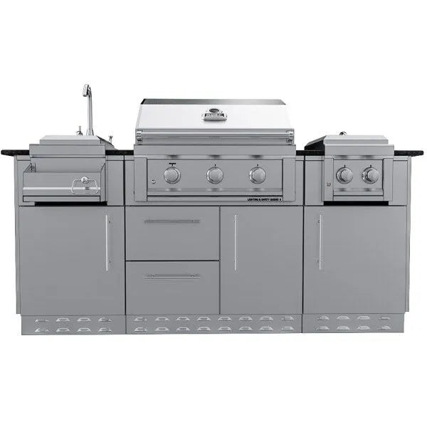 Sunstone Caprice 6.4′ Grill & Bar Sink Outdoor Island Package