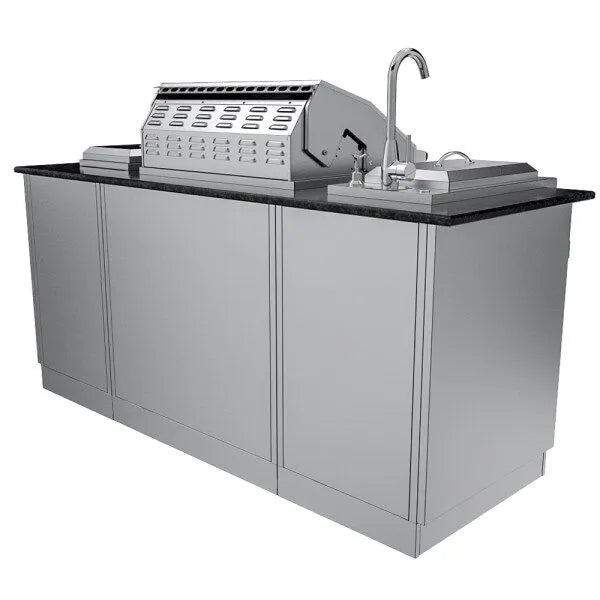 Sunstone Caprice 6.4′ Grill & Bar Sink Outdoor Island Package