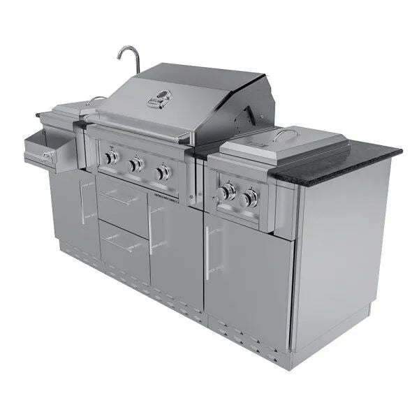 Sunstone Caprice 6.4′ Grill & Bar Sink Outdoor Island Package