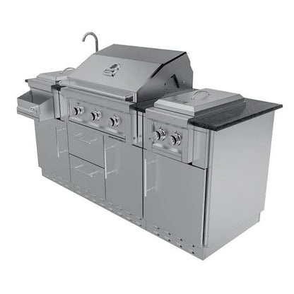 Sunstone Caprice 6.4′ Grill & Bar Sink Outdoor Island Package