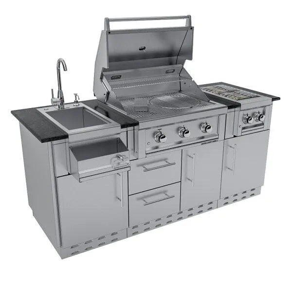 Sunstone Caprice 6.4′ Grill & Bar Sink Outdoor Island Package