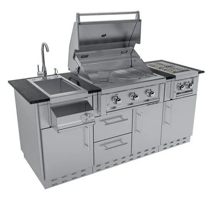 Sunstone Caprice 6.4′ Grill & Bar Sink Outdoor Island Package