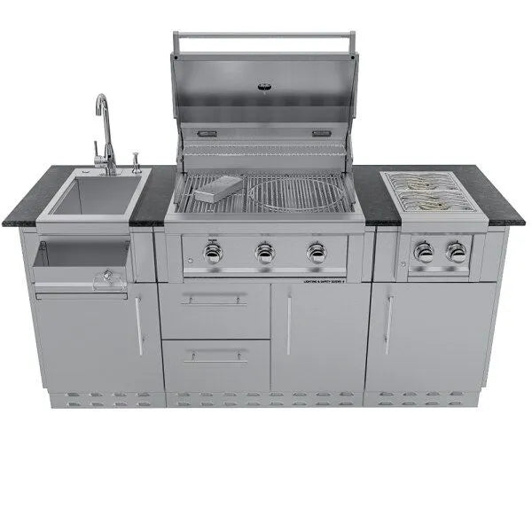 Sunstone Caprice 6.4′ Grill & Bar Sink Outdoor Island Package