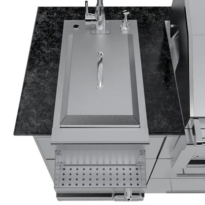 Sunstone Caprice 6.4′ Grill & Bar Sink Outdoor Island Package